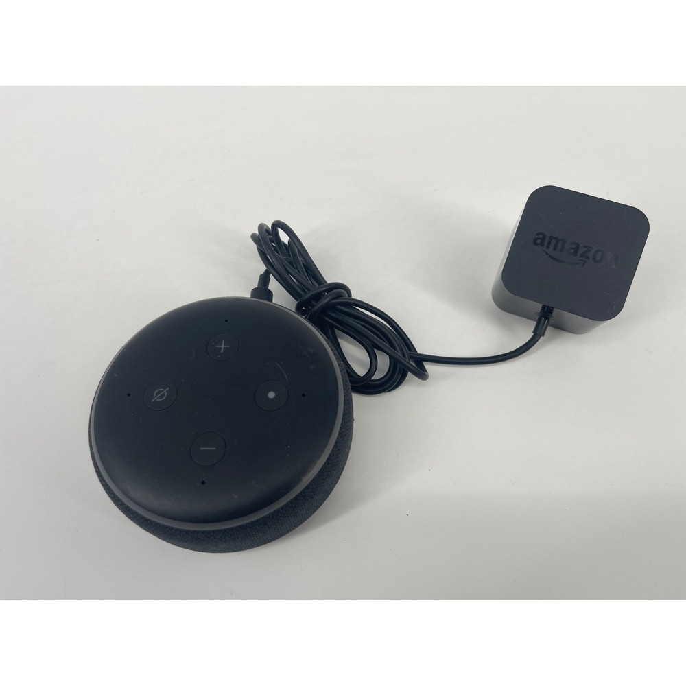 Amazon Echo Dot 3rd Gen Smart Speaker Charcoal Black with Power Adapter Alexa